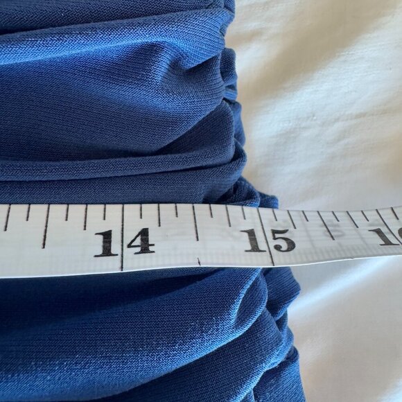 Evan Picone Royal Blue Boatneck Dress with Ruched Waist - Picture 8 of 10